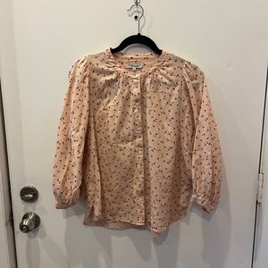 Madewell light pink button-front top